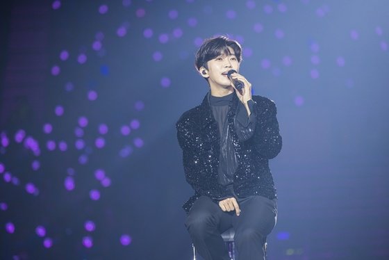 가수 임영웅이 지난 14일 오후 5시 서울 올림픽공원 KSPO 돔에서 단독 콘서트 '아임 히어로'(IM HERO)를 개최했다.  사진=물고기뮤직