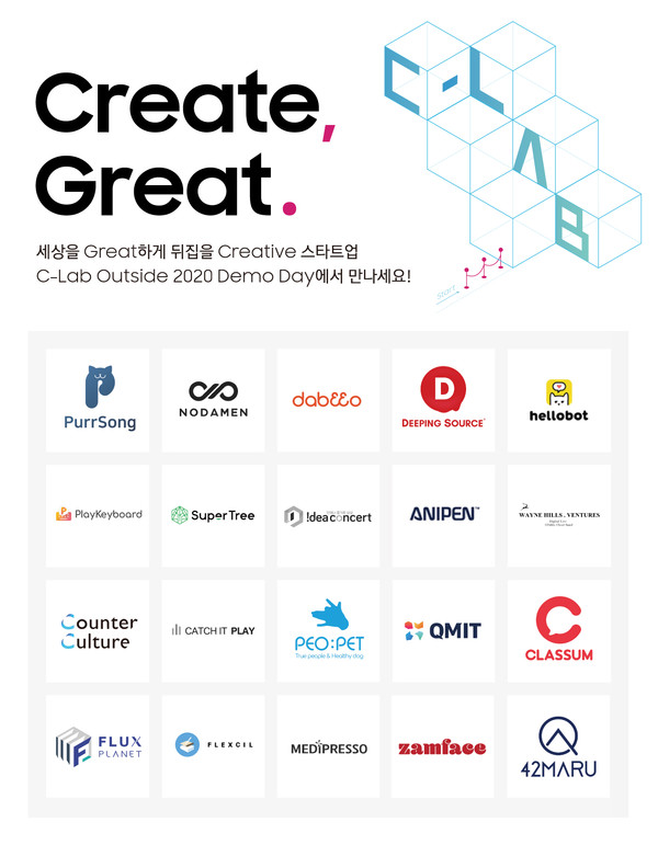 삼성전자 'C랩 아웃사이드'에 선정돼 1년간 지원을 받은 20개 스타트업. 사진=삼성전자 제공
