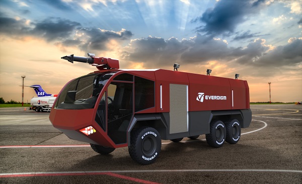 에버다임이 연구개발 나선 '항공기구조 소방차' 콘셉트 이미지