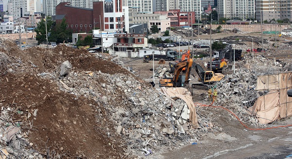 지난 9일 발생한 광주붕괴사고 현장. 사진=연합뉴스