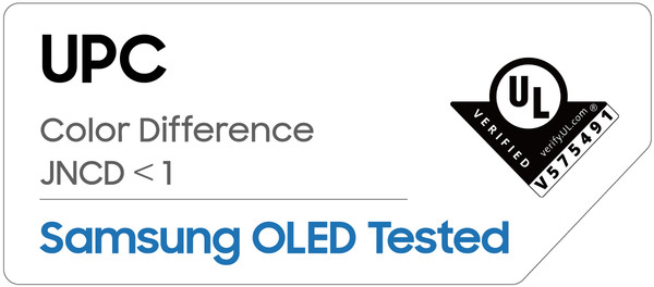 글로벌 인증 기관 UL은 삼성 UPC와 주변부 패널의 색 편차가 JNCD(색정확도를 나타내는 단위) 기준 1 이하라고 밝혔다. 1 JNCD는 측정부 화질 차이가 사람 육안으로 구분할 수 없는 균일성을 가진다. 사진=삼성디스플레이