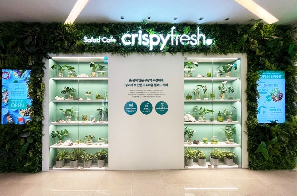 프리미엄 샐러드 카페 ‘크리스피 프레시’ 파스텔시티점 전경. 사진=동원홈푸드 제공