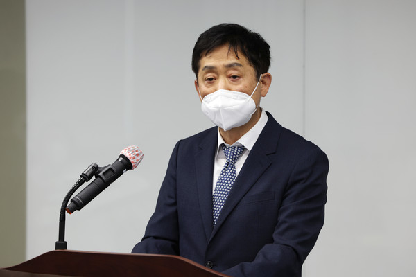  금융위원장 후보자로 지명된 김주현 여신금융협회 회장이 7일 오후 서울 중구 여신금융협회에서 열린 소감 발표 및 출입기자 간담회에서 발언하고 있다. 사진=연합뉴스 제공