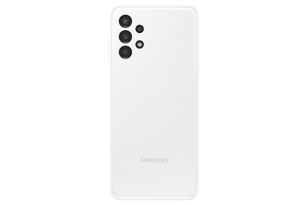 삼성전자가 22일 출시한 LET 스마트폰 갤럭시 A13 화이트 뒷 모습. 사진=삼성전자 제공