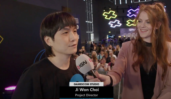 최지원 네오위즈 PD가 게임스컴 스튜디오에서 수상소감을 밝히고 있다. 사진=네오위즈 제공