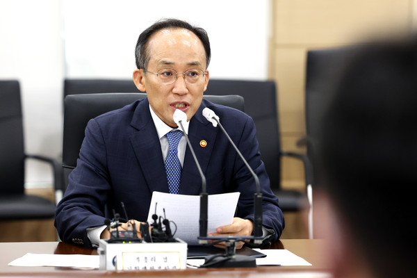 추경호 경제부총리 겸 기획재정부 장관이 19일 정부세종청사에서 민생물가 점검회의를 주재하고 있다. 사진=연합뉴스