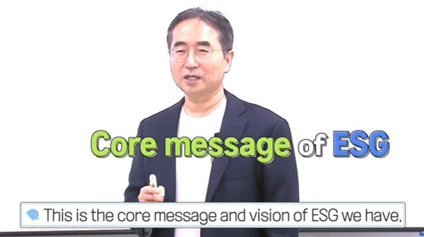 장 사장은 최근 자사 유튜브 채널에 출연해 ESG의 중요성을 강조하고 이를 실현하기 위한 구체적인 목표를 제시했다. 사진=삼성전기 유튜브 캡처