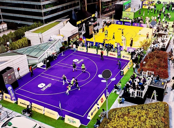 코엑스 동문광장 비비고 아레나에서 열린 3대3 농구대회의 모습. 사진=CJ제일제당 제공