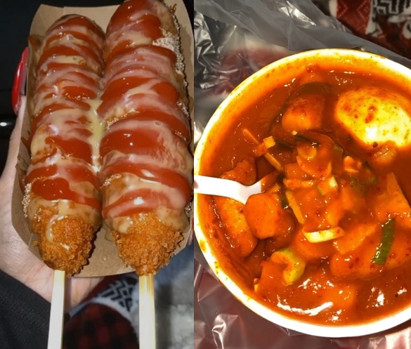 세계적인 팝스타 카디비가 자신의 SNS에 올린 핫도그와 떡볶이의 모습. 사진=카디비 인스타그램