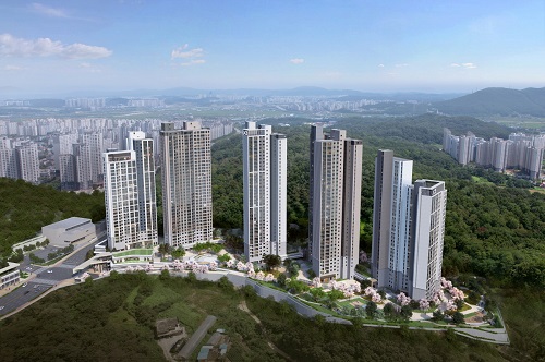 아산자이 그랜드파크 1단지 조감도.