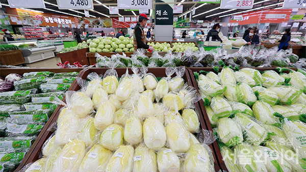 지난달 국내 소비자 물가 상승률이 5%대를 유지했다. 농산물과 채소류 등 일부품목의 가격 상승세는 다소 둔화한 양상을 보였다. 사진=이태구 기자