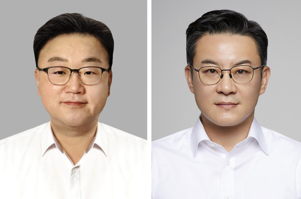 한국앤컴퍼니그룹 올해 정기임원 인사에서 부사장으로 승진한 한국타이어앤테크놀로지㈜ 박종호 한국사업본부장(왼쪽)과 서정호 한국앤컴퍼니㈜ 미래전략실장. 사진=한국앤컴퍼니그룹 제공