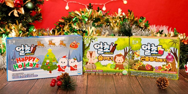 해태제과가 크리스마스를 맞아 ‘얼초(얼려먹는 초코 만들기)’ 3종을 출시했다. 사진=해태제과 제공