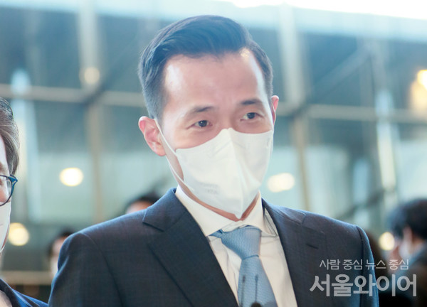 김동관 한화솔루션 부회장이 신년인사회에 참석하고 있다.