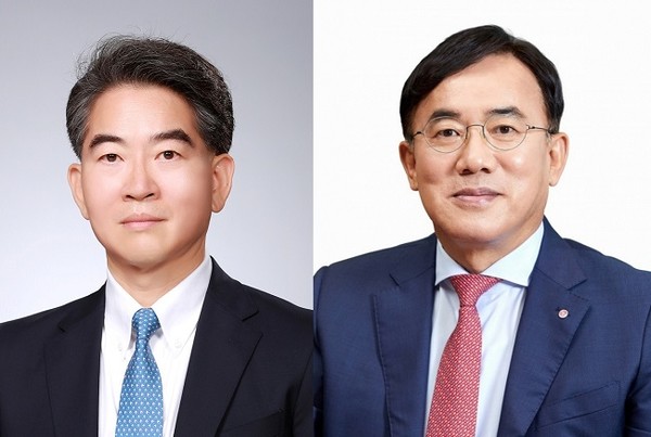 (왼쪽부터) 정호영 LG디스플레이 사장, 정철동 LG이노텍 사장. 사진=각 사 제공