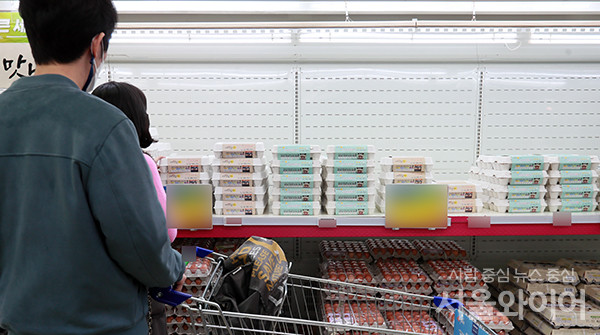 서울시내 대형마트를 찾은 시민이 계란을 고르고 있다. 사진=서울와이어 DB
