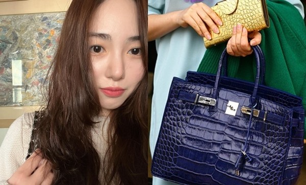 그룹 AOA 출신 배우 권민아(왼쪽)와 사기 피해를 주장하며 올린 가방 사진. 사진=권민아 인스타그램