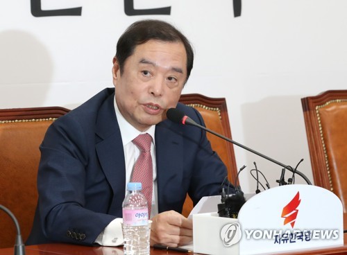 전국경제인연합회(이하 전경련)가 회장 권한대행으로 김병준 사회복지공동모금회 회장을 추천했다. 사진은 김 회장이 자유한국당 비상대책위원장을 맡은 시절. /사진=연합뉴스