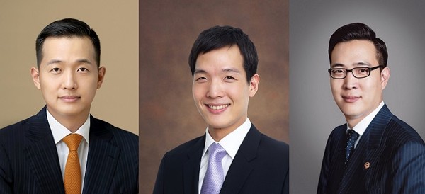 (왼쪽부터) 김동관 한화솔루션 부회장, 김동원 한화생명 사장, 김동선 한화솔루션 갤러리아부문 전략본부장. 사진=한화 제공