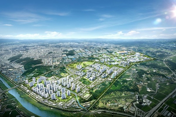 대우건설 등 8개사가 조성하는 청주테크노폴리스 광역조감도. 사진=대우건설 제공