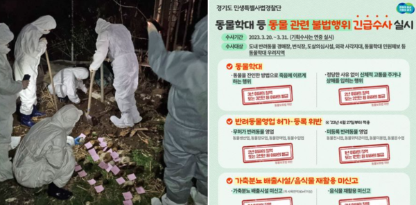 경기도 민생특별사법경찰단 육견농장 수사. 사진=김동연 경기도지사 페이스북