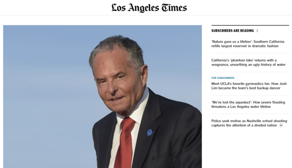 월트디즈니가 아이작 펄머터 마블 엔터테인먼트 회장을 해임했다. 사진은 LA타임즈에 실린 펄머터 회장. 사진=LA타임즈 홈페이지