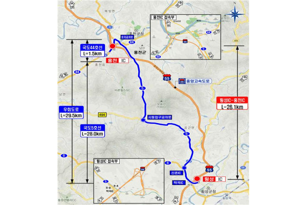 한국도로공사가 중앙고속도로 횡성IC∼홍천IC 7월까지 부분차단한다. 사진=한국도로공사 제공