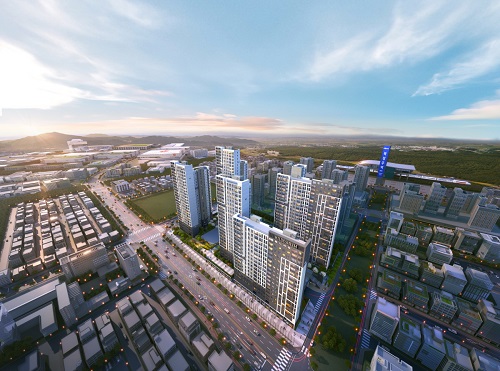 청주 테크노폴리스 힐데스하임 광역조감도. 자료=원건설 제공