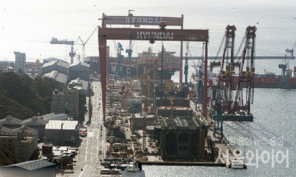 울산에 소재한 HD현대중공업 조선소 전경. 사진=이태구 기자