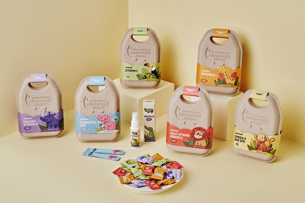 미니막스 정글은 ▲종합영양, 성장발육을 위한 ‘미니막스 정글 멀티비타민미네랄’ ▲뼈, 치아, 신경, 근육의 성장과 발달을 위한 ‘미니막스 정글 칼슘비타민D’ 등 제품으로 구성됐다. 사진=동아제약 제공