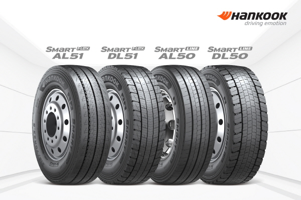 한국타이어의 트럭버스용 타이어 신제품 라인업. 사진=한국타이어 제공