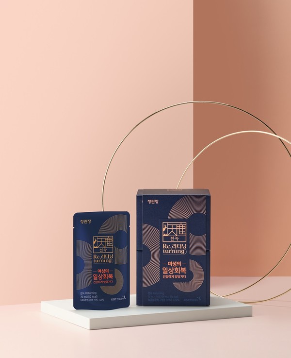 정관장 '천녹 리터닝'은 뉴질랜드 SAT등급 녹용에 엄선한 식물혼합농축액을 함유한 제품이다. 사진=정관장 제공