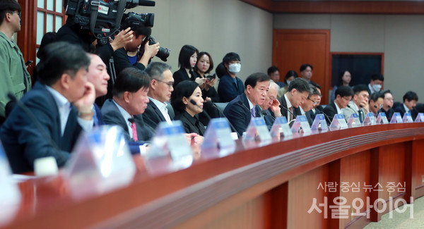 28일 서유석 한국금융투자협회 회장이 '증권업계 시장 현안 소통 회의' 간담회에 참석해 발언을 하고 있다.