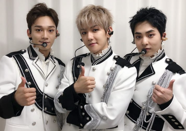 (왼쪽부터) 엑소 멤버 첸, 백현, 시우민. 사진=엑소 인스타그램