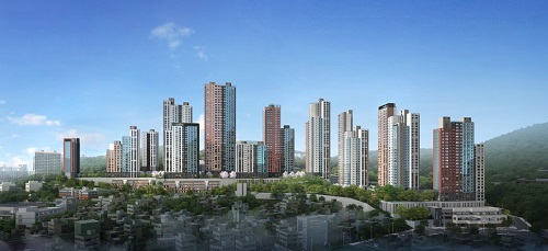 본 일러스트(그림)는 소비자의 이해를 돕기 위해 제작된 것이므로, 실제와 다소 차이가 있을 수 있습니다. 사진=두산위브더제니스 오션시티 투시도.