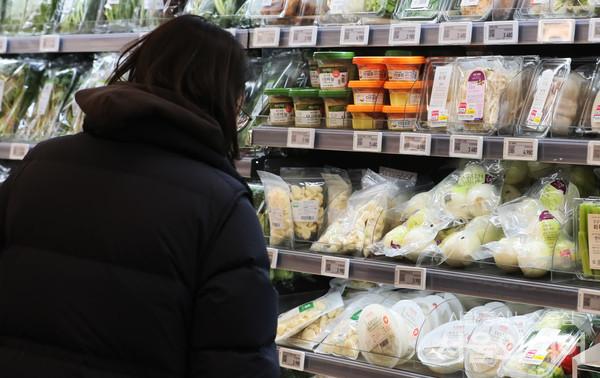 서울시내 대형마트를 찾은 시민이 장을 보고 있다. 사진=서울와이어 DB