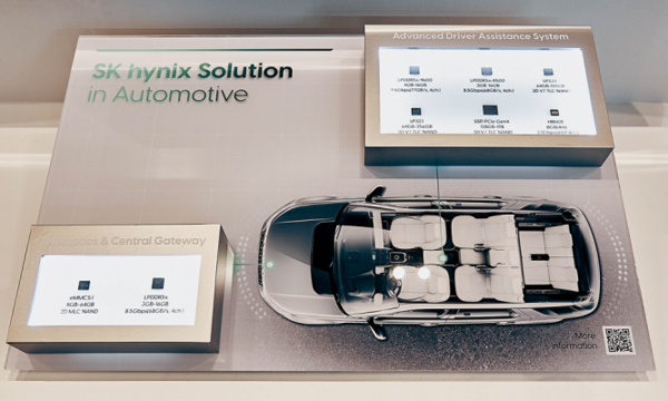 SK하이닉스가 지난해 'AI 서밋'에서 오토모티브 솔루션 칩을 전시했다. 사진=SK하이닉스