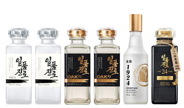 하이트진로 프리미엄 증류식 소주 일품진로 라인업. 사진=하이트진로