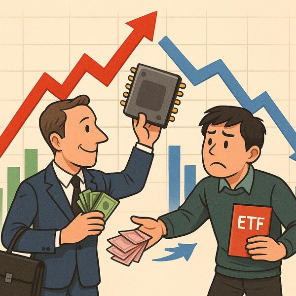 외국인 투자자들의 순매수세에 코스피가 나흘 연속 상승세를 이어가는 가운데 개인투자자들은 주식을 팔고 인버스 ETF를 사들이는 엇갈린 행보를 보이고 있다. 사진=GPT4o 생성