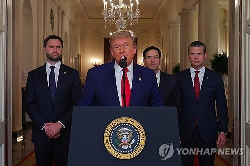 이란 공격 후 대국민 연설을 하는 도널드 트럼프 미국 대통령. 사진=연합뉴스