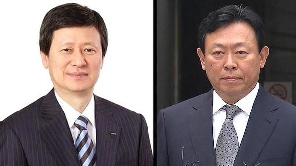 신동주 전 일본 롯데홀딩스 부회장(왼쪽)과 신동빈 롯데그룹 회장(오른쪽)./사진=서울와이어 DB