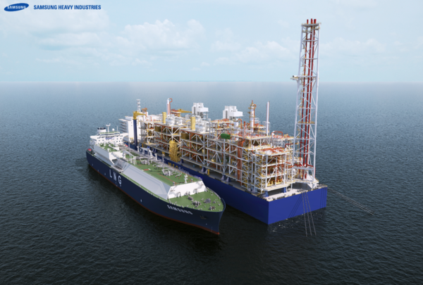 삼성중공업이 개발한 심해용 FLNG 표준모델 MLF-O 이미지. 자료=삼성중공업