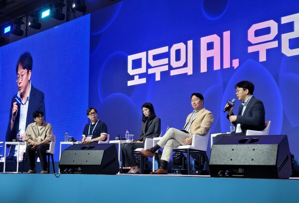 제48회 대한상의 하계포럼 AI토크쇼에 참가한 이예하 뷰노 대표.(사진=뷰노)