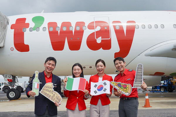 티웨이항공은 유럽 장거리 노선인 ‘인천-로마’ 노선의 취항 1주년을 맞았다. 사진=티웨이항공