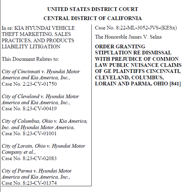 판결문 1면. 사진=미국 캘리포니아주 중앙 지방법원