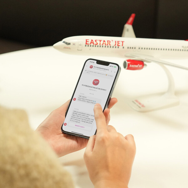 이스타항공 고객이 홈페이지 AI 챗봇 상담 서비스 별이를 이용하고 있다. 사진=이스타항공