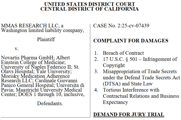 사진=미국 캘리포니아 중부 연방지방법원 소송장 발췌