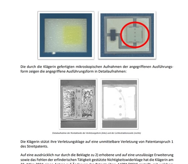 지난해 10월 10일(현지시간) 서울바이오시스가 엑스퍼트 이커머스 및 엑스퍼트 클라인을 상대로 낸 특허침해 소송 판결문 중 일부. 사진=유럽통합특허법원