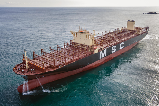 HD한국조선해양이 2024년 건조해 인도한 초대형 LNG 이중연료추진 컨테이너 운반선의 시운전 모습. 사진=HD한국조선해양