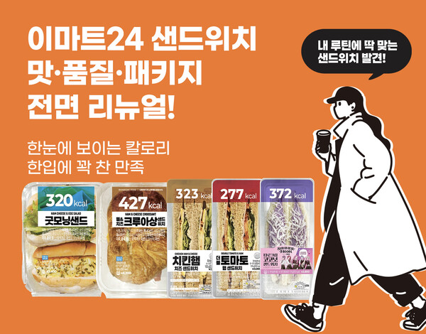 이마트24가 샌드위치의 맛, 품질, 패키지 등을 대상으로 전면 리뉴얼을 진행한다. 사진=이마트24 제공